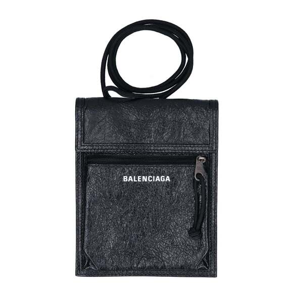 BALENCIAGA Explorer Pouch Arena Lambskin Shoulder Bag in Black for Men